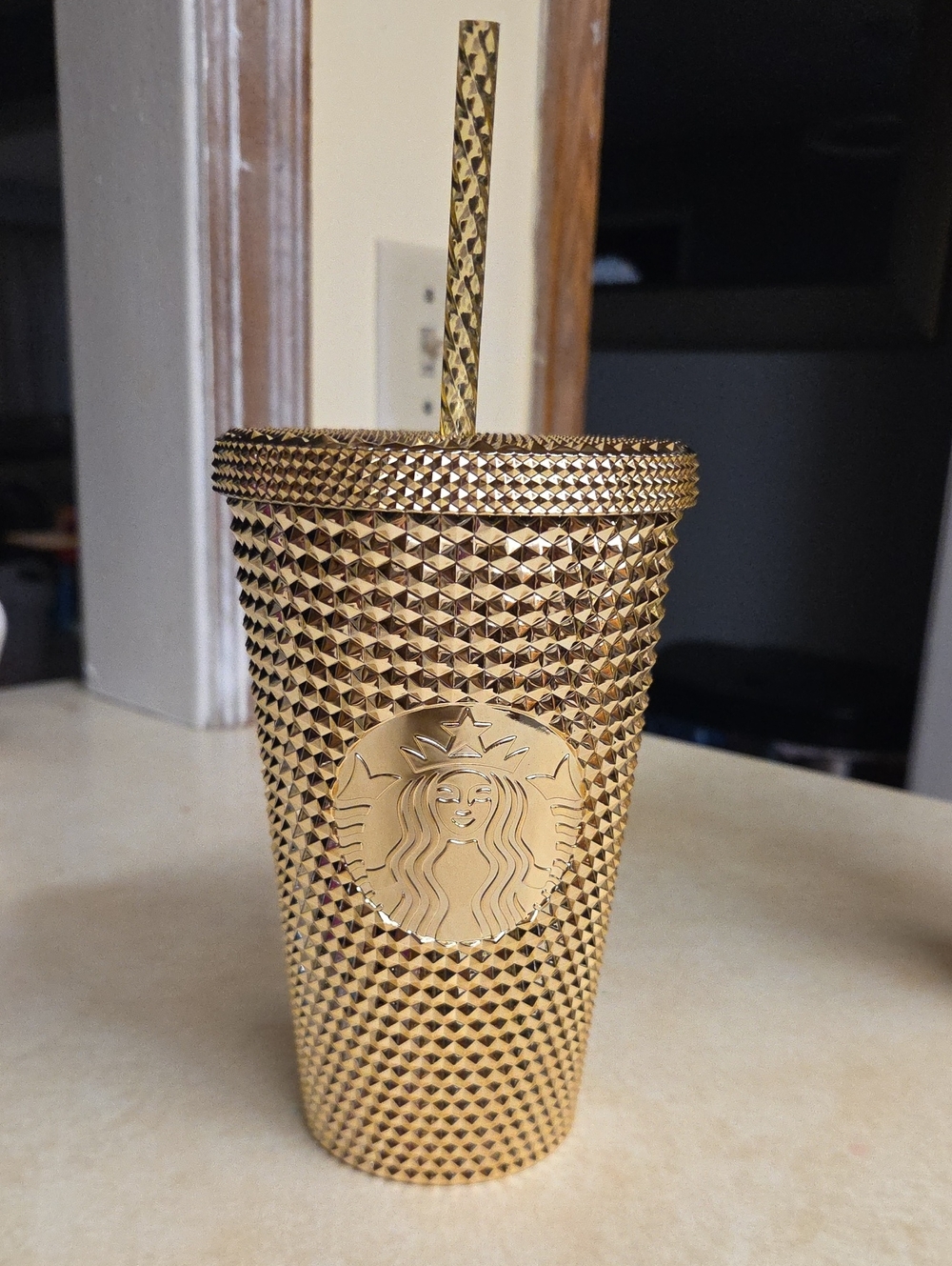 NWT Starbucks Gold Studded Tumbler with Matching Straw